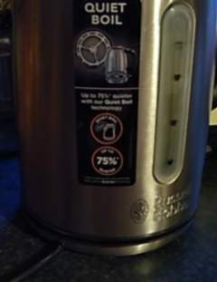 stainless steel kettle with see through window and label, vis camera on flir CAT S60