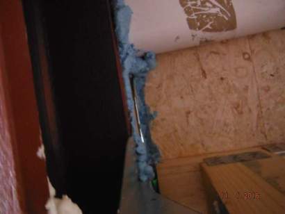 foam missing from area