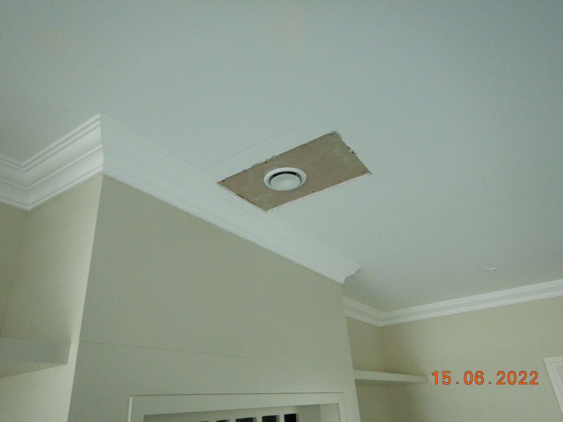 Example of vent register that had to be moved  - no way to get the measuring device in