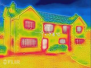 house from outside, flir camera on CAT S60