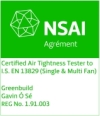 Airtightness testing - IS EN9972:2015 Certified